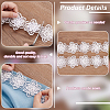 Organza Lace Trim with Resin Imitation Pearl Beads OCOR-WH0085-53C-4