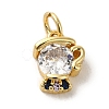 Brass Micro Pave Clear Cubic Zirconia Pendants KK-R162-021C-G-1