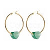 Heart Natural Green Aventurine Beads Earrings for Girl Women EJEW-JE04638-03-1