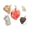 Natural Mixed Gemstone Pendants PALLOY-JF00914-1