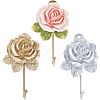 Nbeads 3Pcs 3 Colors Resin Rose Hook Hangers AJEW-NB0003-71-1