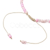 3Pcs 3 Color Evil Eye Lampwork & Glass Seed Braided Bead Bracelets Set BJEW-JB09574-5