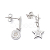 3 Pair 3 Style Rhinestones Star & Heart Asymmetrical Earrings EJEW-B020-21P-2