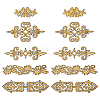 Nbeads 10Pcs 5 Style Ethnic Style Polyester Metallic Thread Embroidery Iron on Applique Patch PATC-NB0001-21-1