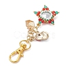 Christmas Star Glass Seed & Alloy Enamel Pendant Decoration HJEW-MZ00079-4