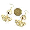Moon & Butterfly Brass Dangle Earrings EJEW-TA00374-3