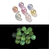 Round UV Plating Luminous Rainbow Iridescent Acrylic Beads LACR-R001-10A-1