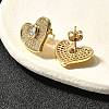 Rack Plating Brass Micro Pave Clear Cubic Zirconia Stud Earrings for Women EJEW-C125-04G-3