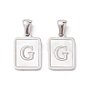 304 Stainless Steel Pave Shell Pendants STAS-G327-01P-G-1