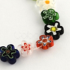 Flower Handmade Millefiori Glass Beads Strands X-LK-R004-18-1