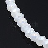 Imitation Jade Electroplate Glass Faceted Rondelle Beads Strands GLAA-F025-C01-1
