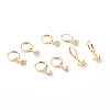 4 Pairs 4 Styles Brass Micro Pave Clear Cubic Zirconia Huggie Hoop Earrings Sets EJEW-JE04478-1