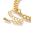 Letter DREAM Brass Charm Bracelets for Women BJEW-L696-111G-3