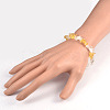 Chips Citrine(Dyed & Heated) Beaded Stretch Bracelets BJEW-JB01825-05-3