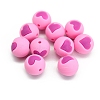 Round with Heart Pattern Food Grade Silicone Beads PW-WG95999-10-1