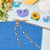 Alloy Hexagon & Enamel Bee Charm Knitting Row Counter Chains HJEW-PH01813-5