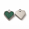 Synthetic Malachite Dyed Heart Charms STAS-A076-08P-2