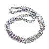 Half Rainbow Plated Electroplate Transparent Glass Beads Strands EGLA-G037-09A-HR01-2