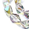 Half Rainbow Plated Electroplate Transparent Glass Beads Strands EGLA-E060-01A-HR02-3