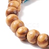 Natural Wood Stretch Bracelet with Gemstone BJEW-JB08222-7