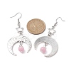 Antique Silver Alloy Star & Moon Dangle Earrings EJEW-JE05637-03-3