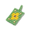 2 Pcs Glass Seed Bead Pendants PALLOY-MZ00246-5