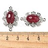 Natural Mixed stone Faceted Oval Connector Charms G-G181-06P-4