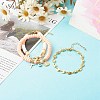 5Pcs 5 Style Handmade Polymer Clay Stretch & Brass Beaded & Alloy Link Chain Bracelets Set BJEW-SZ0001-66A-5