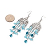 Glass Teardrop Tassel Chandelier Earrings EJEW-TA00184-02-3