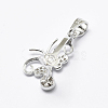 Rhodium Plated 925 Sterling Silver Micro Pave Cubic Zirconia Pendant Bails STER-P034-56P-3