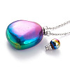 Electroplated Natural Quartz Crystal Openable Perfume Bottle Pendant Necklaces NJEW-H216-10C-P-3