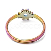 Ion Plating(IP) 304 Stainless Steel Flower Adjustable Ring for Women RJEW-M149-03RC-2