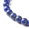 Natural Lapis Lazuli(Dyed) Round Beads Stretch Bracelets Set BJEW-JB06980-03-11