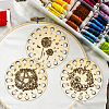 Dandelion Pattern 16-Position Wood Embroidery Thread Storage Trays TOOL-WH0056-002-4