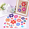 PVC Daisy Flower Picture Stickers STIC-WH0004-21-4