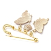 Butterfly & Flower Charm Alloy Enamel Brooches for Women JEWB-BR00144-03-4