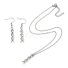 DNA Double Helix Alloy Pendant Necklaces & Danhle Earrings Jewelry Sets SJEW-JS01279-1