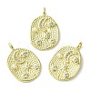 Rack Plating Brass Micro Pave Cubic Zirconia Pendants KK-K332-07G-1