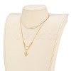 Brass Micro Pave Clear Cubic Zirconia Pendant Necklace NJEW-JN03112-05-5