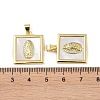 Rack Plating Brass Micro Pave Clear Cubic Zirconia Pendants KK-K341-44G-02-3