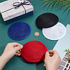 BENECREAT 4Pcs 4 Colors Imitation Hemp Round Fascinator Hat Base for Millinery AJEW-BC0007-36-3