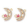 Moon Alloy Enamel Connector Charms ENAM-T013-13KC-03-2