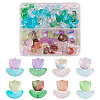 160Pcs 12 Style Spray Painted Transparent Glass Beads GLAA-FS0001-54-1