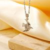 Shiny Bird Brass Micro Pave Clear Cubic Zirconia Pendant Necklaces IR0521-2