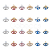 SUPERFINDINGS 48Pcs 6 Colors Alloy Rhinestone Pendants FIND-FH0007-39-1