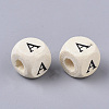 Printed Natural Wood Beads X-WOOD-T026-001A-3