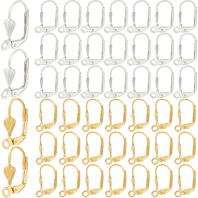 SOFPLATE 200Pcs 2 Colors Brass Leverback Earring Findings KK-SP0001-03-1