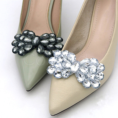 2Pcs Alloy Rhinestone Shoe Decorations AJEW-FG0002-87B-1