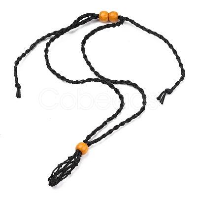 Adjustable Braided Waxed Cord Macrame Pouch Necklace Making NJEW-I243-A06-1