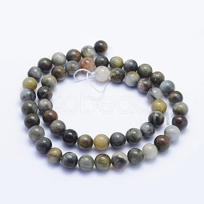 Natural Hawk's Eye Beads Strands G-L478-01-8mm-1